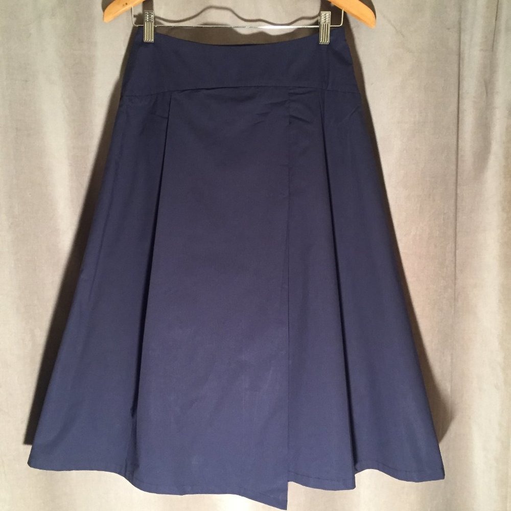 Midi blue cotton skirt